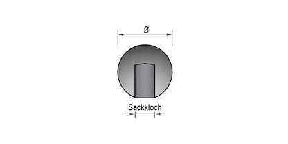 Glaskugel farbig mit Sackloch