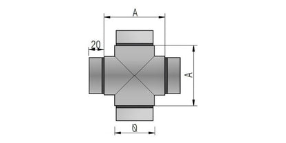 V2A Edelstahl Steckfitting Kreuzstück