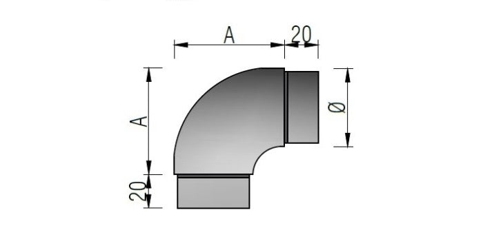 V2A Edelstahl Steckfitting 90° Bogen - Kurze Ausführung