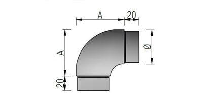 V2A Edelstahl Steckfitting 90° Bogen - Kurze Ausführung