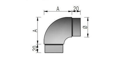 Black Edition - V2A Edelstahl Steckfitting 90° Bogen