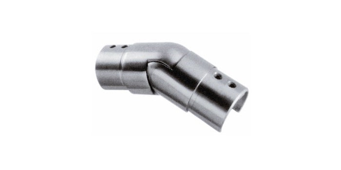 V2A Edelstahl Verbinder mit Gelenk für Nutrohr - Abgang 25-55°