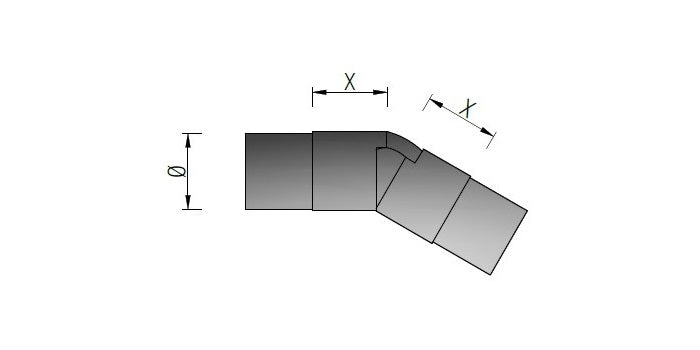 V2A Edelstahl Verbinder mit Gelenk für Nutrohr - Abgang 25-55°