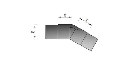 V2A Edelstahl Verbinder mit Gelenk für Nutrohr - Abgang 25-55°