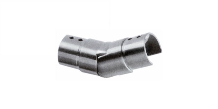 V2A Edelstahl Verbinder mit Gelenk für Nutrohr - Aufgang 25-55°