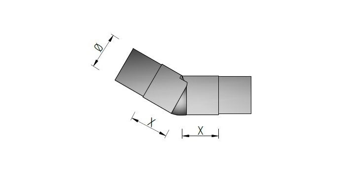 V2A Edelstahl Verbinder mit Gelenk für Nutrohr - Aufgang 25-55°