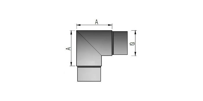 V2A Edelstahl Quadrat-Eck-Verbinder für Nutrohr - vertikal