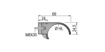 V2A Edelstahl Rohrhalter - oben