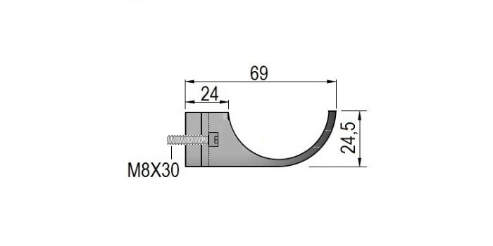 V2A Edelstahl Rohrhalter - unten