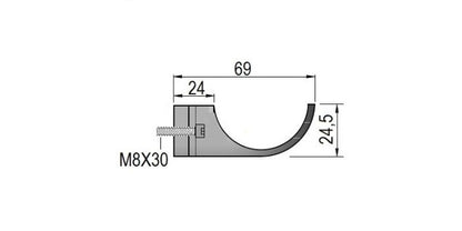 V2A Edelstahl Rohrhalter - unten