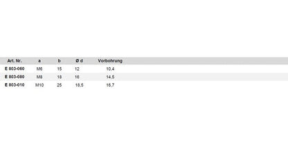 V2A Rampa Einschraubmuffe für Holz