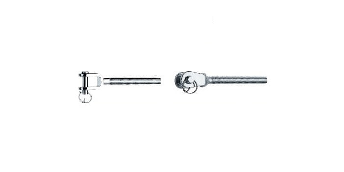V4A Edelstahl Gabel mit Links-Außengewinde