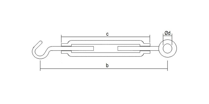 V4A Edelstahl Spannschloss mit Öse und Haken - Rechts & Linksgewinde
