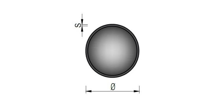 V2A Edelstahl Rundrohr - Länge: 3000 mm