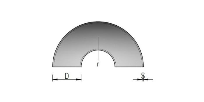 V2A Edelstahl Schweißbogen 180° Bauart 3 - geschliffen