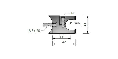 V2A Edelstahl Blechhalter für Einfassprofil Ø32 mm