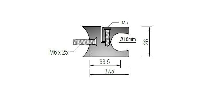 V2A Edelstahl Blechhalter für Einfassprofil Ø28 mm