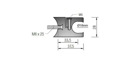 V2A Edelstahl Blechhalter für Einfassprofil Ø28 mm