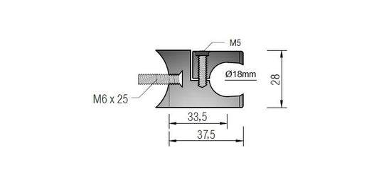 V2A Edelstahl Blechhalter für Einfassprofil Ø28 mm