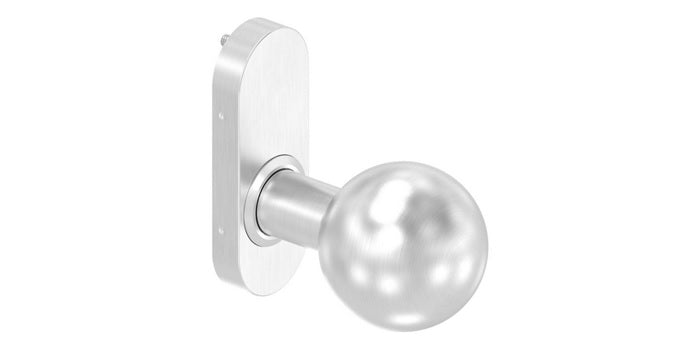 V2A Edelstahl Türknopf mit Clip-Abdeckrosette - drehbar