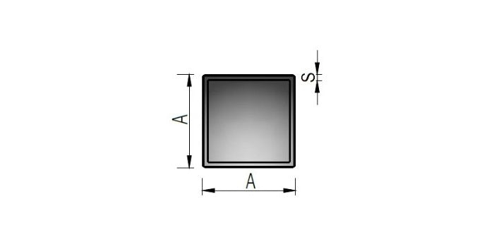 V2A Edelstahl Vierkantrohr - Länge: 3000 mm