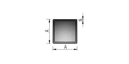 V2A Edelstahl Vierkantrohr - Länge: 3000 mm