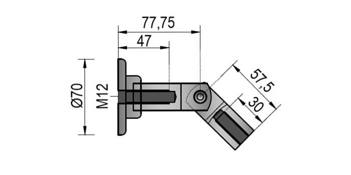 Vordachsystem - V2A Edelstahl Konsole Ø70 x 10 mm für die Befestigung an Wand und Zugstange