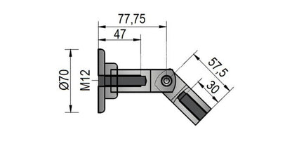 Vordachsystem - V2A Edelstahl Konsole Ø70 x 10 mm für die Befestigung an Wand und Zugstange