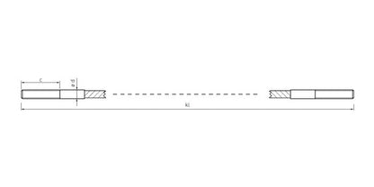 V4A Edelstahl Seil mit 1x Rechts / 1x Links-Außengewinde - verpresst