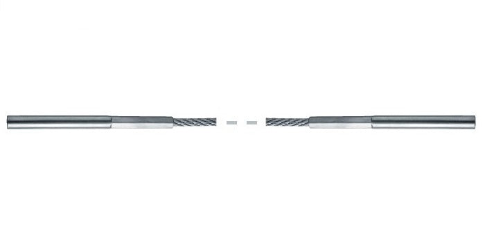 V4A Edelstahl Seil mit 1x Rechts / 1x Links-Innengewinde - verpresst