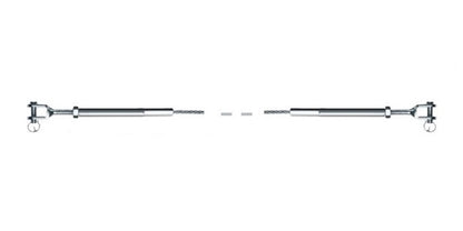 V4A Edelstahl Seil mit 2x Rechts-Innengewinde & Gabel - verpresst