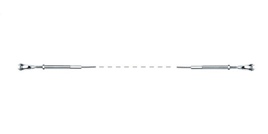 V4A Edelstahl Seil mit 2x Rechts-Innengewinde & CS Gabel - verpresst