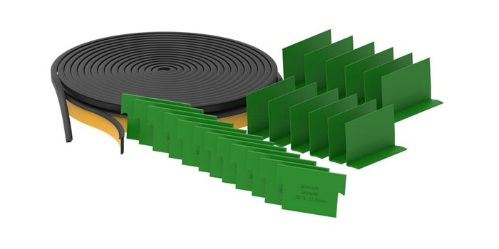 Gummi Set für Aluminium Ganzglasgeländer Profile - Glasstärke 20.76 - 21.52 mm