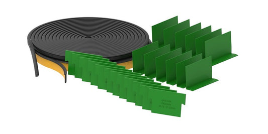 Gummi Set für Aluminium Ganzglasgeländer Profile - Glasstärke 20.76 - 21.52 mm