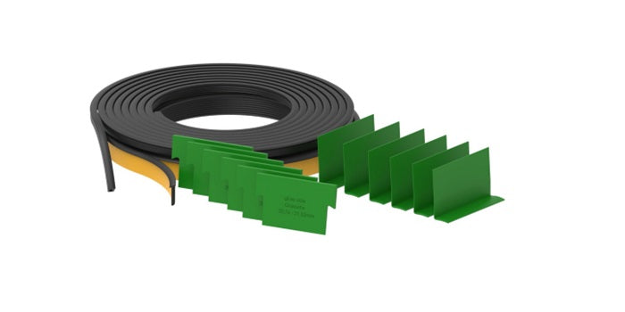 Gummi Set für Aluminium Ganzglasgeländer Profile - Glasstärke 20.76 - 21.52 mm