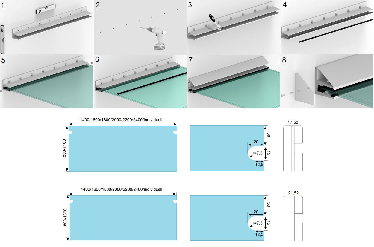 Aluminium ROH Vordachprofil mit ETA (European Technical Assessment)