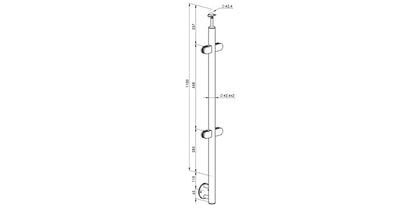 Seitliche Treppenmontage - V2A Edelstahl Zwischenpfosten Ø42,4 x 2,0 mm - 4x Glasklemme Modell 220