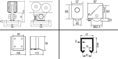 Stahl verzinkt Schiebetor KOMPLETT-SET