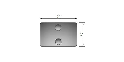 Modell 512 - V2A Edelstahl Glasklemme 70 x 45 x 25 mm - 180°