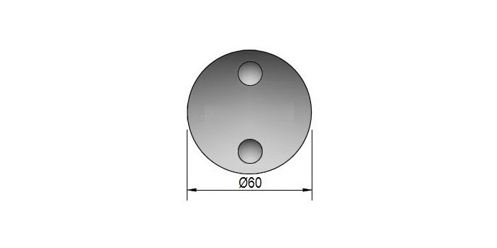 Modell 950 - V2A Edelstahl Glasklemme Ø60 x 28 mm - stirnseitige Montage