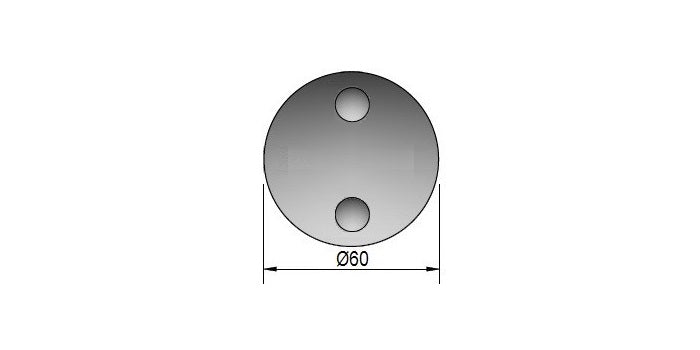 Modell 951 - V2A Edelstahl Glasklemme Ø60 x 28 mm - stirnseitige Montage