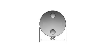 Modell 951 - V2A Edelstahl Glasklemme Ø60 x 28 mm - stirnseitige Montage