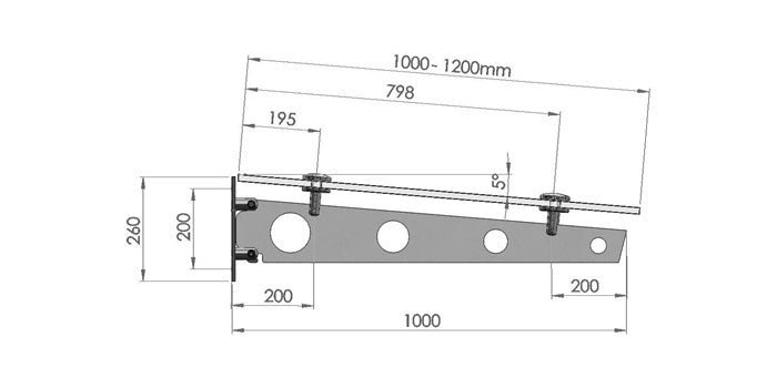 Vordachsystem - V2A Edelstahl Vordachschwert