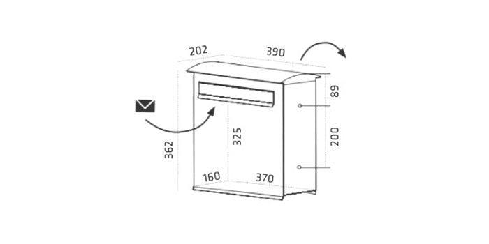 V2A Edelstahl Zaunbriefkasten